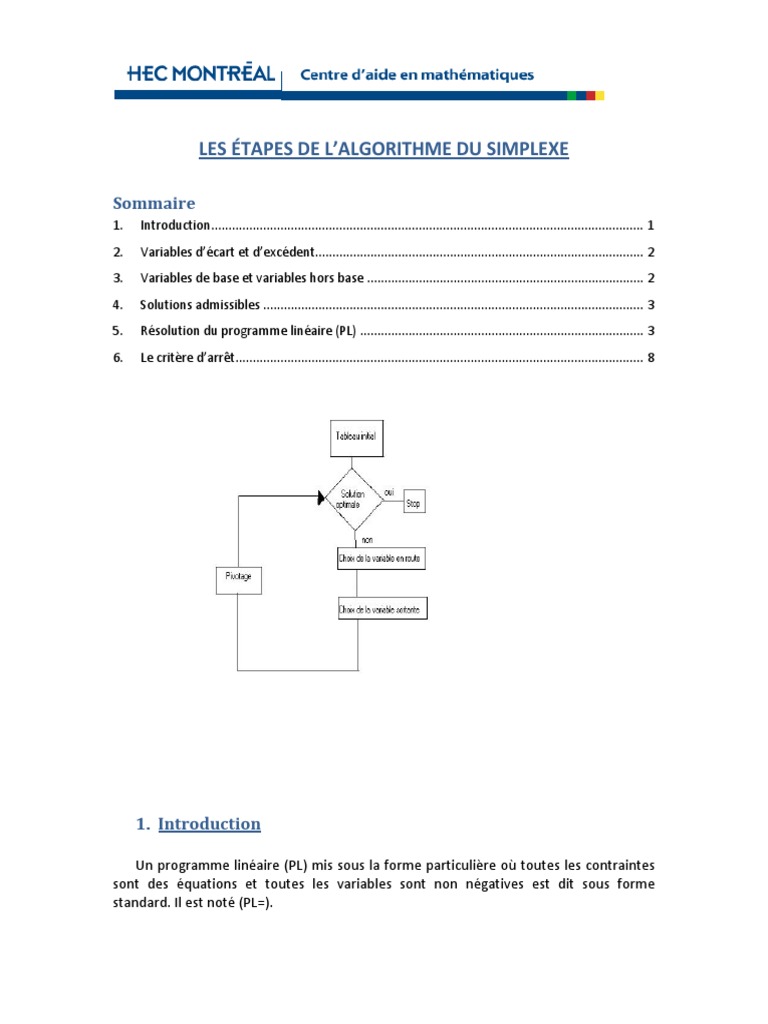 Algorithme Simplexe PDF | PDF | Optimisation linéaire | Analyse numérique