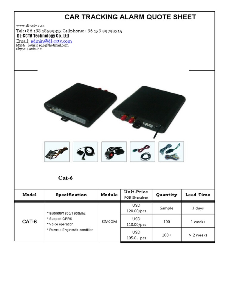 CAT Series Quote Sheet2010 Oct | PDF | Gsm | General Packet Radio Service