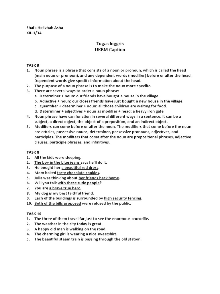 Understanding Noun Phrases in English | PDF