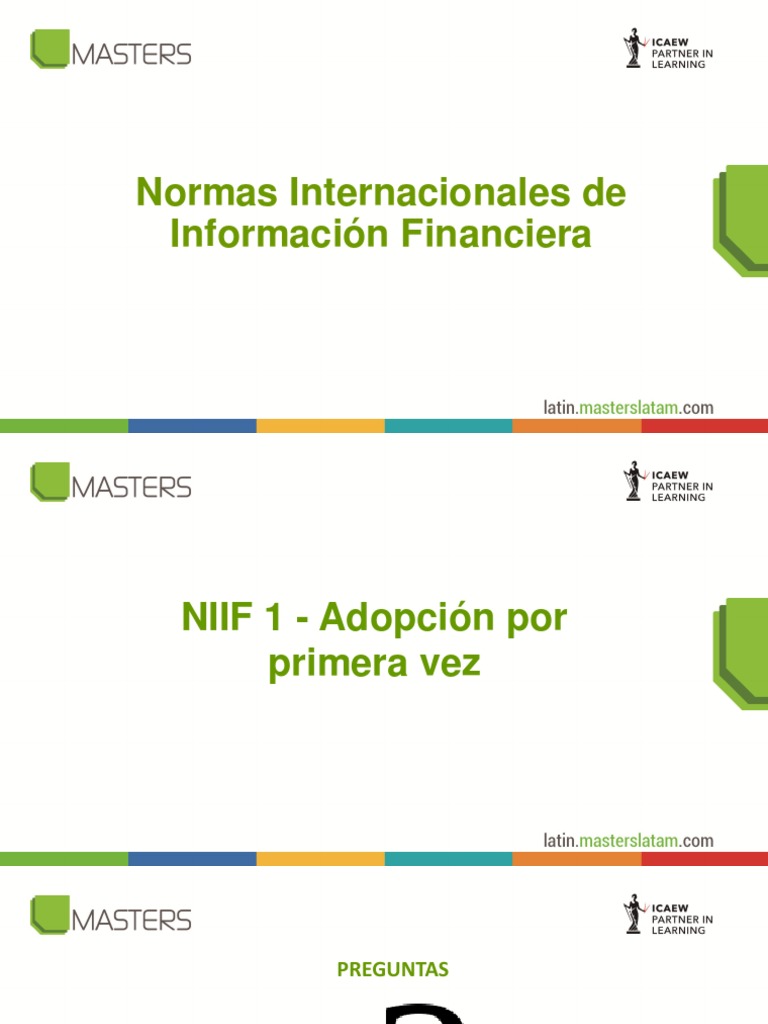 NIIF 1: Adopción Inicial de Normas IFRS | PDF | normas internacionales ...