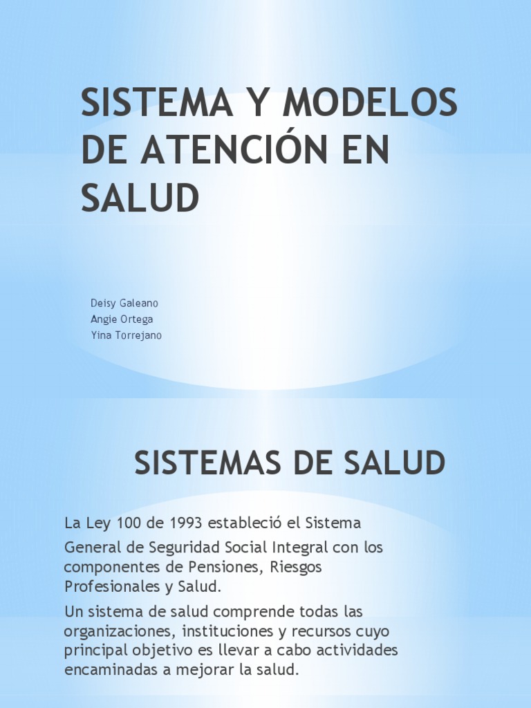 Modelos de Atención en Salud Integral | PDF | Ciencias sociales ...