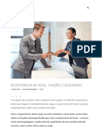 ARTIGO - Recepcionista de Hotel - Funções e Qualidades - Blog Hospedin PDF