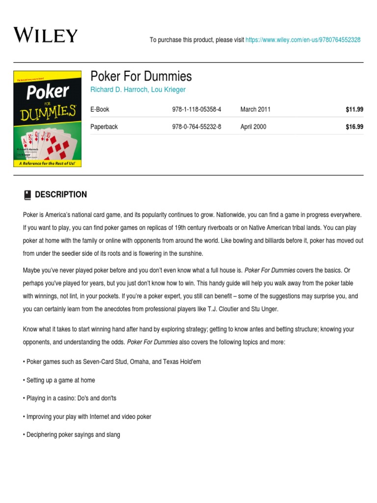 Internet Poker: How to Play and Beat Online Poker Games by Lou