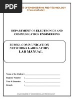 LAB Manual: EC8563 - Communication Networks Laboratory