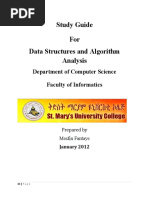 Study Guide For Data Structures and Algorithm Analysis: Department of Computer Science Faculty of Informatics