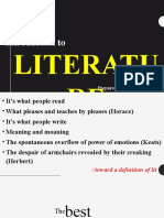 Introduction To: Literatu RE