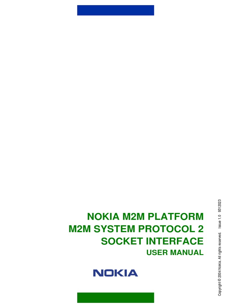Nokia M2M Platform M2M System Protocol 2 Socket Interface: User Manual ...