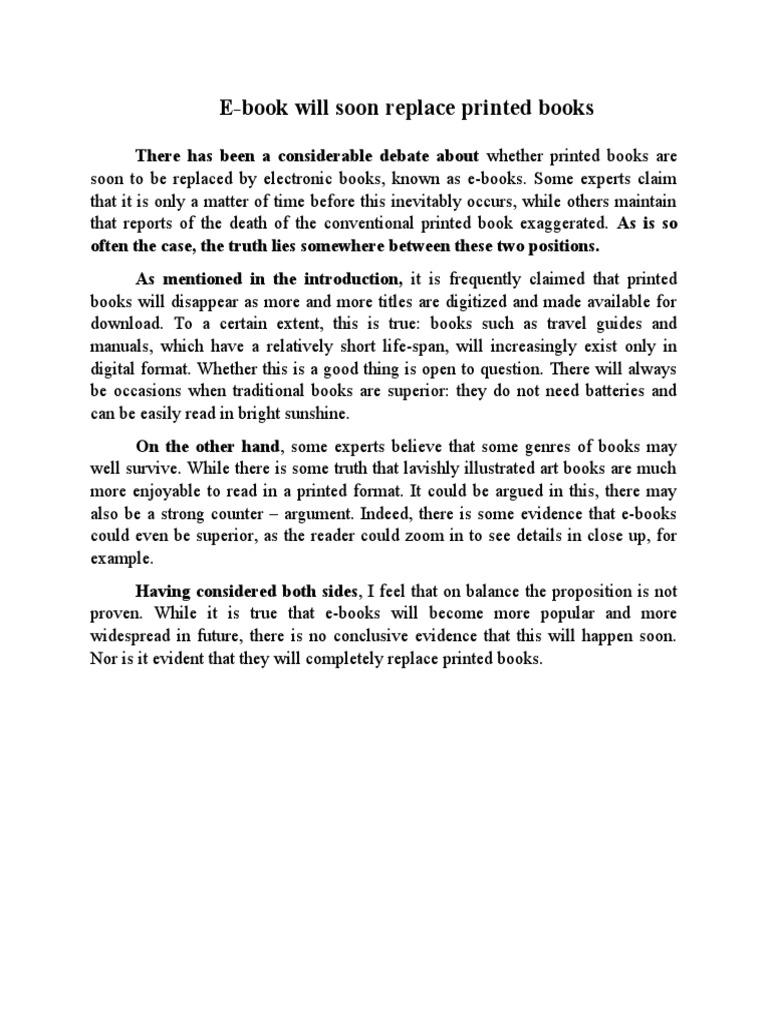 E-Books Will Soon Replace Printed Books | PDF | Philosophy