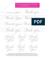 Thank You Lettering Worksheet PDF