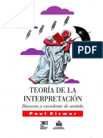 Ricouer, Teoría de La Reinterpretación PDF