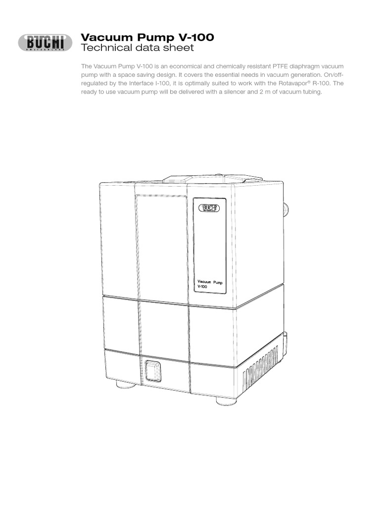Technical Data Sheet: Vacuum Pump V-100 | PDF | Vacuum | Pump
