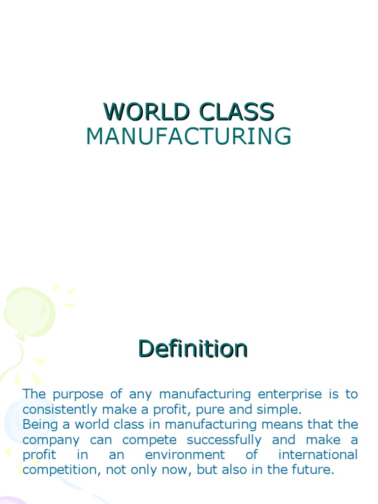 World Class Manufacturing | PDF | Production And Manufacturing ...