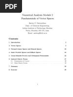 Numerical Analysis Module 2 Fundamentals of Vector Spaces