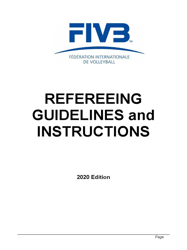 Refereeing Guidelines for Volleyball 2020 | PDF | Volleyball | Referee