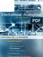 Electronique Analogique: Université Abdelmalek Essâadi Ecole Nationale Des Sciences Appliquées de Tanger