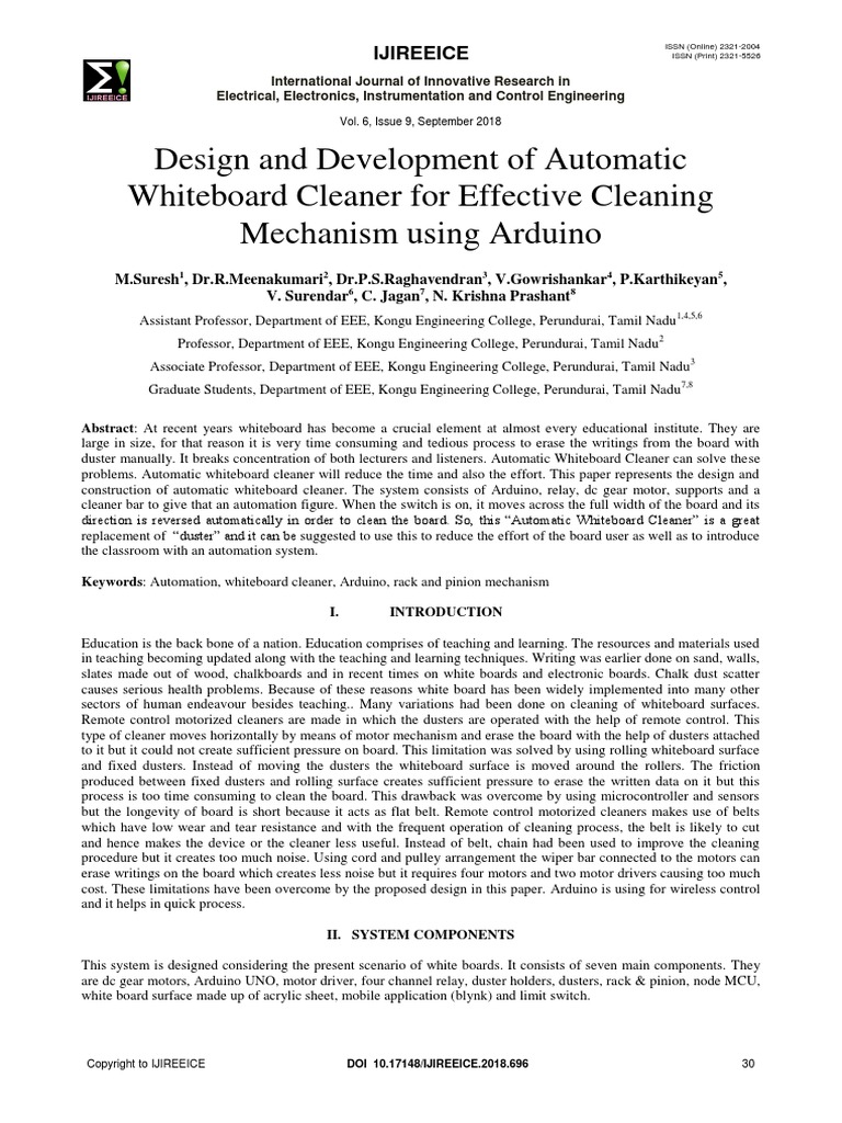 6 Design and Development of Automatic Whiteboard Cleaner For