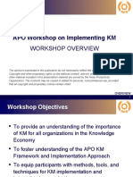 APO Workshop On Implementing KM