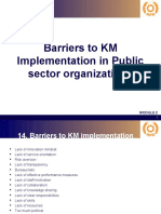 Barriers to KM Implementation in Public Sector
