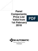 Panel Components Price List Valid From 1st February 2018 2018