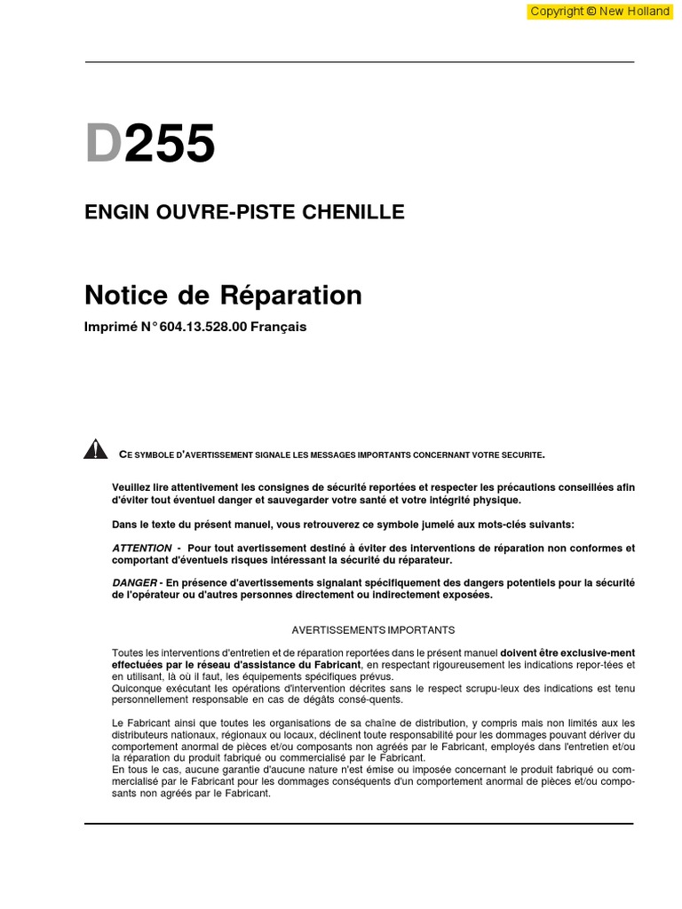 Manuel Reparation D255, PDF, Sécurité