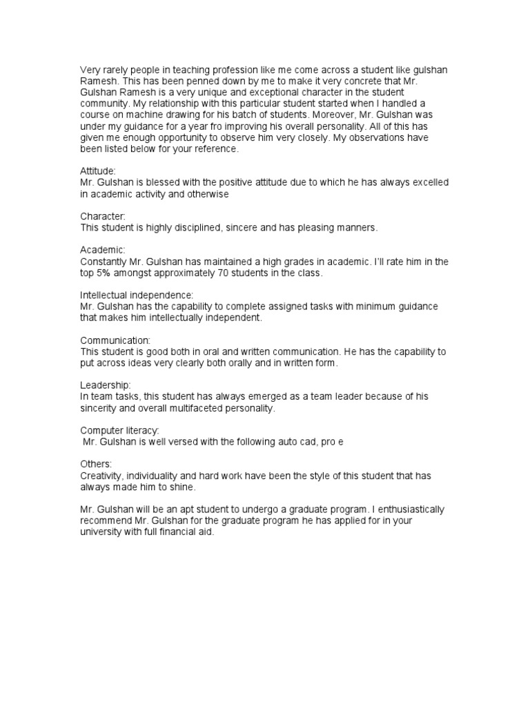 Baski Letter of Recommendation Example | PDF