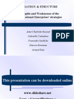 Strategy & Structure Strengths and Weaknesses of The Multinational Enterprises' Strategies