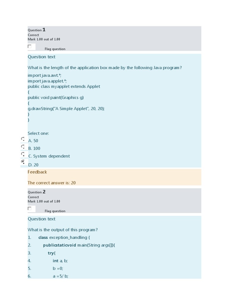 Java Programming Quiz Questions and Answers | PDF | Integer (Computer ...