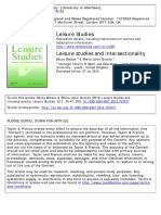 Leisure Studies: To Cite This Article: Beccy Watson & Sheila Janet Scraton (2013) Leisure Studies and