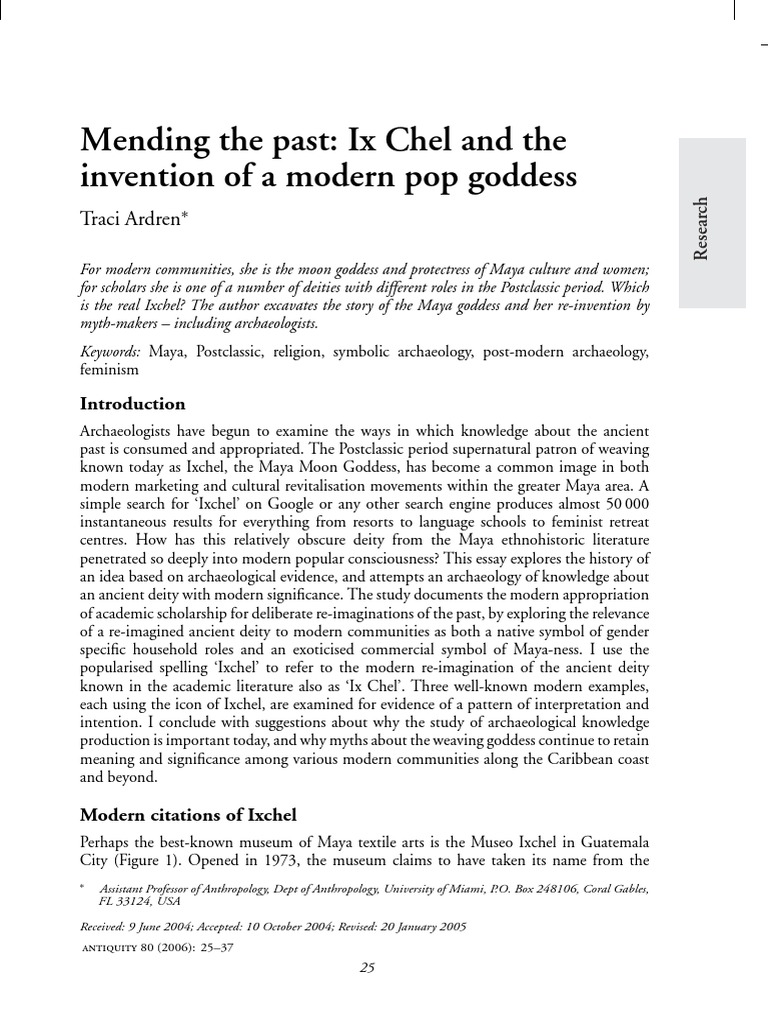 Mending The Past: Ix Chel and The Invention of A Modern Pop Goddess ...