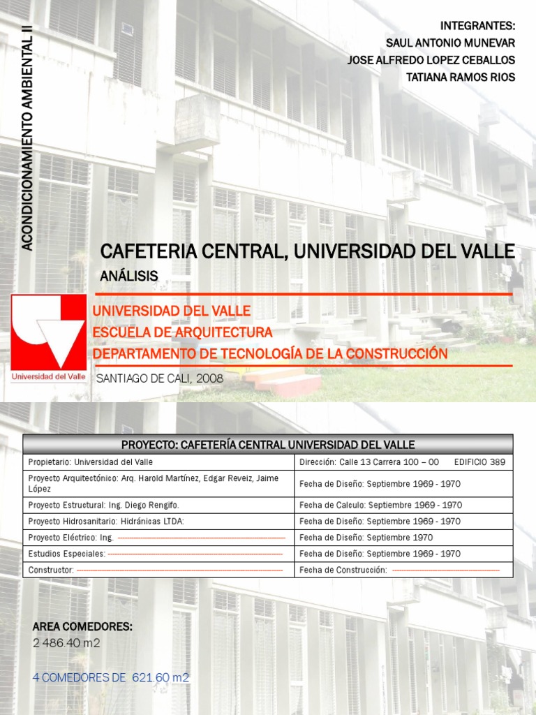 Analisis Edificio Cafeteria Univalle PDF Techo Ventilación