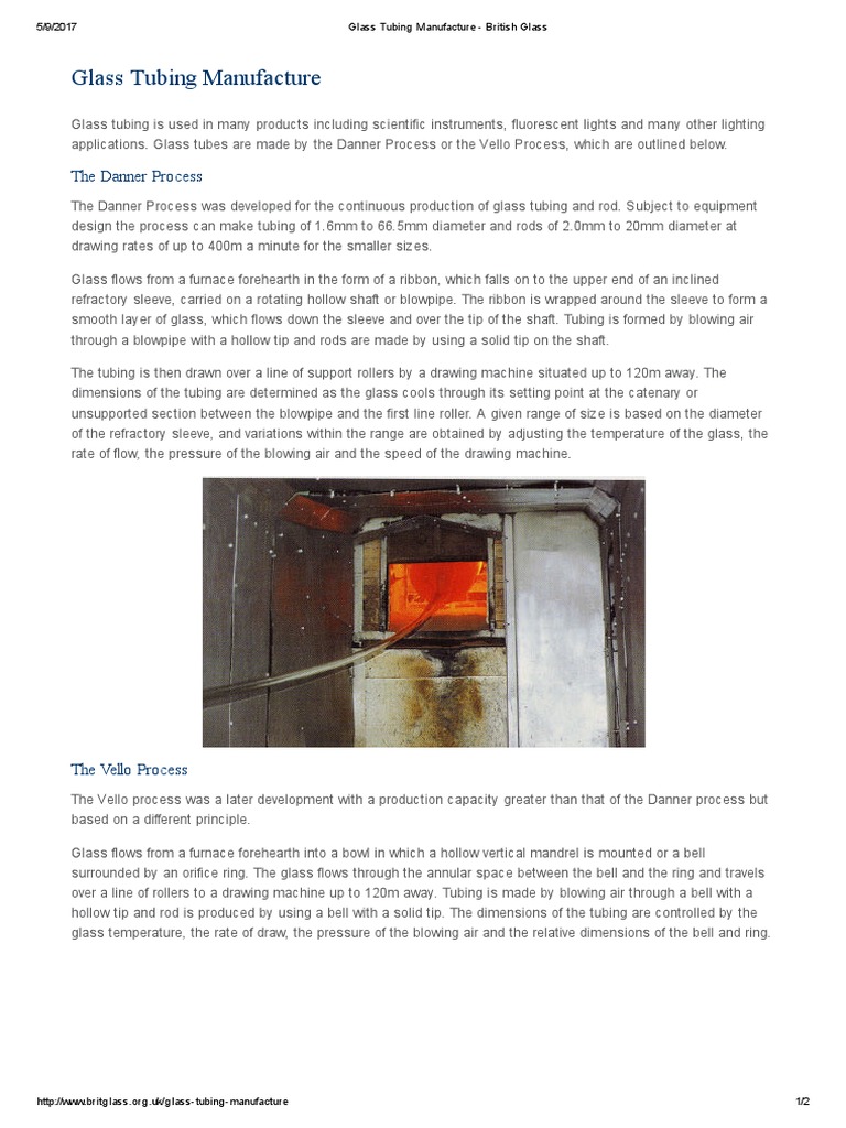 Glass Tubing Manufacturing Processes | PDF | Mechanical Engineering ...