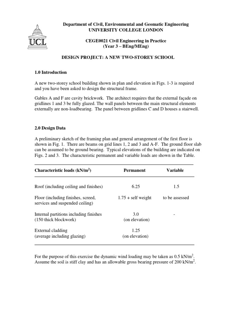 Project School Design 2020 | PDF | Reinforced Concrete | Economic Sectors