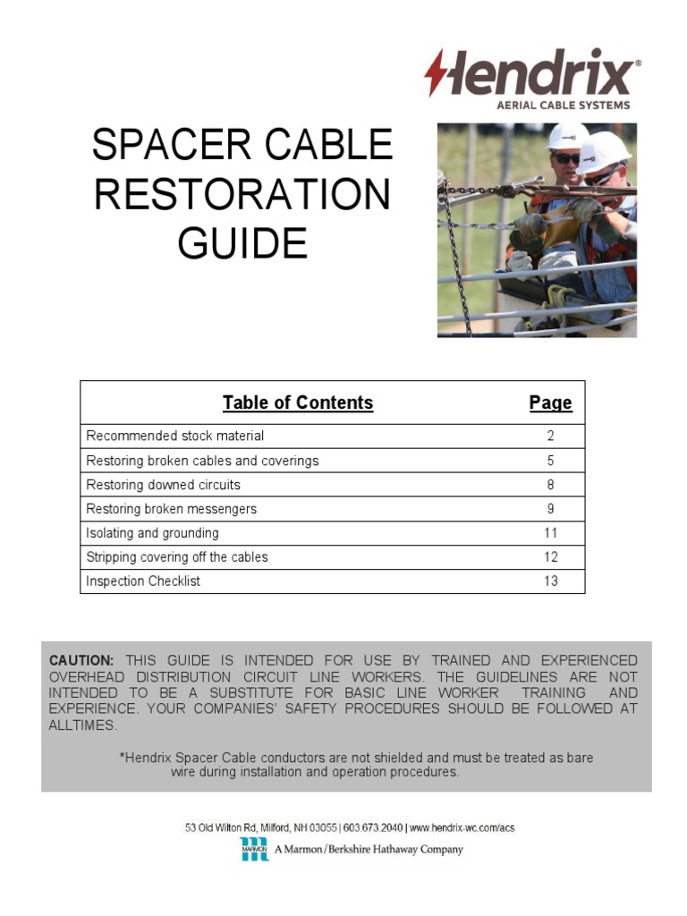 Hendrix Spacer Cable Restoration Guide | PDF | Electrical Conductor ...