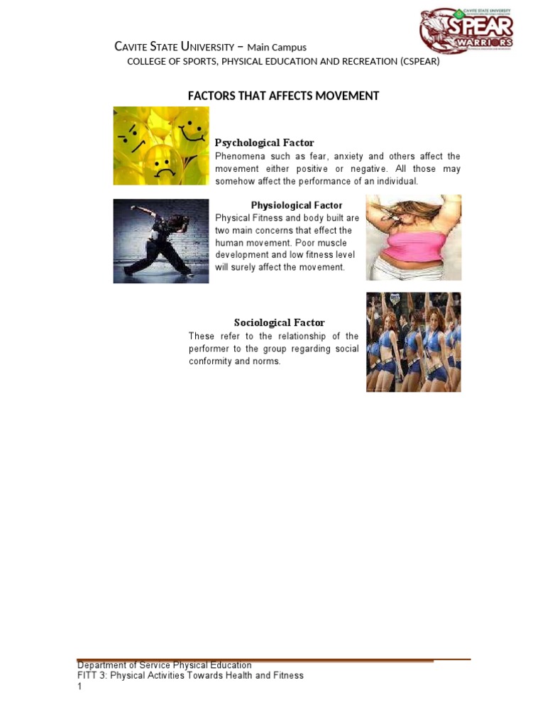 Factors Influencing Human Movement | PDF | Anatomical Terms Of Motion ...