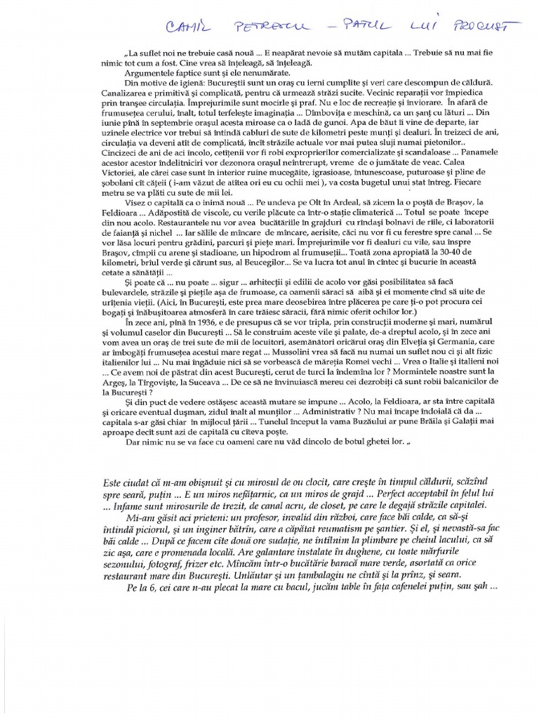 Camil Petrescu - Patul Lui Procust (Fragment) | PDF