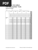 Solutions 2nd Edition Pre-Intermediate Tests: Record Sheet