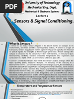 Mechanical Eng. Dept.: Sensors & Signal Conditioning