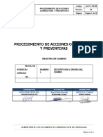 SGI-PC-XX-Procedimiento - PROCEDIMIENTO DE ACCIONES CORRECTIVAS Y PREVENTIVAS - V0