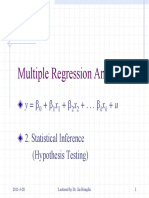 Multiple Regression Analysis: 2. Statistical Inference (Hypothesis Testing)