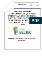 Instructivo Nº 1 Propuestas Contratistas BELTEC