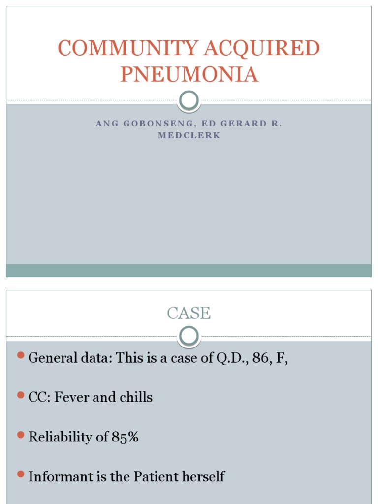 Community Acquired Pneumonia Case Study | PDF | Pneumonia | Immunology