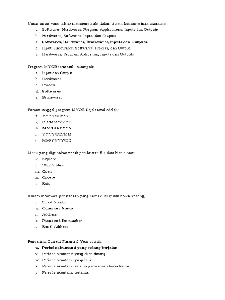 Soal Pts Myob New New Pdf