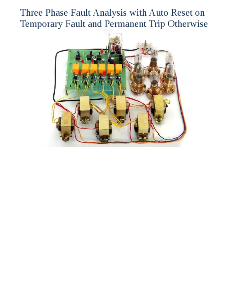 Auto Reset for Three Phase Faults | PDF | Transformer | Relay