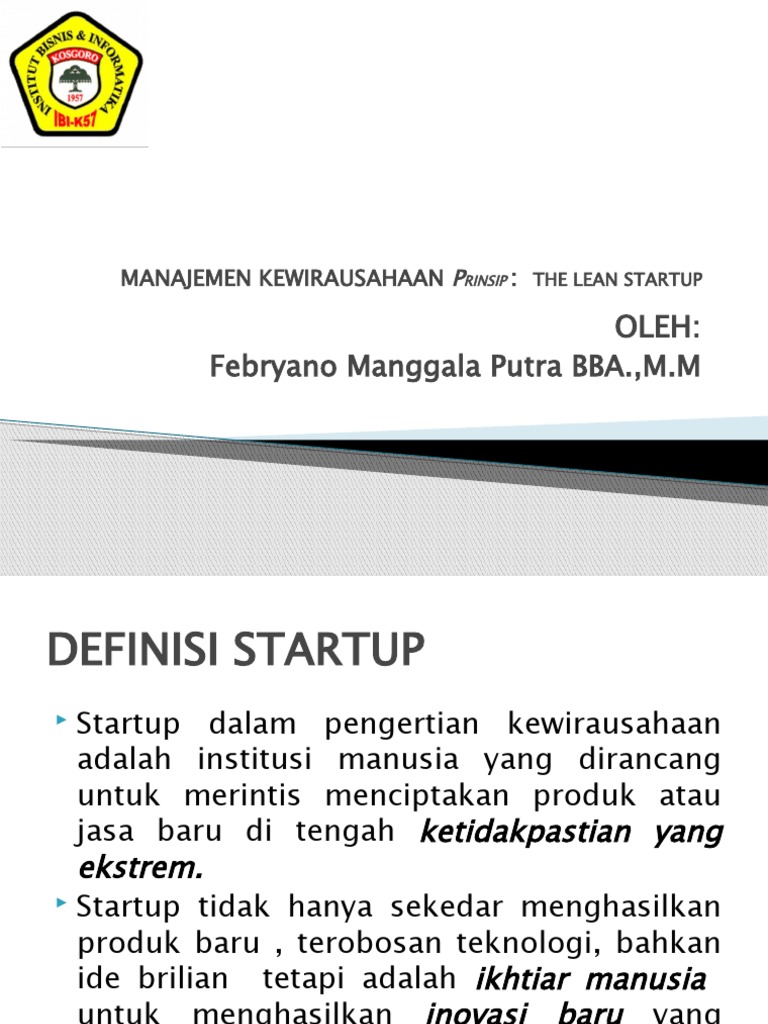 Prinsip Manajemen The Lean Startup | PDF | Bisnis