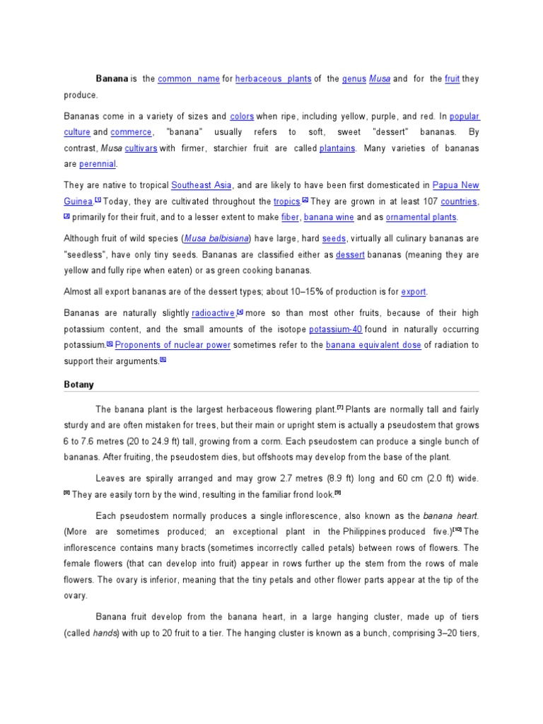 Banana Files PDF Banana Plants