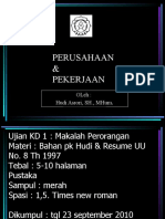 Perusahaan & Pekerjaan: Oleh: Hudi Asrori, SH., Mhum