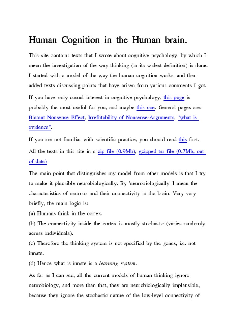 Understanding Human Cognition | PDF | Thought | Computer Simulation