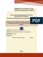 Esquemas de proyectos de investigación para tesis de ingeniería de minas