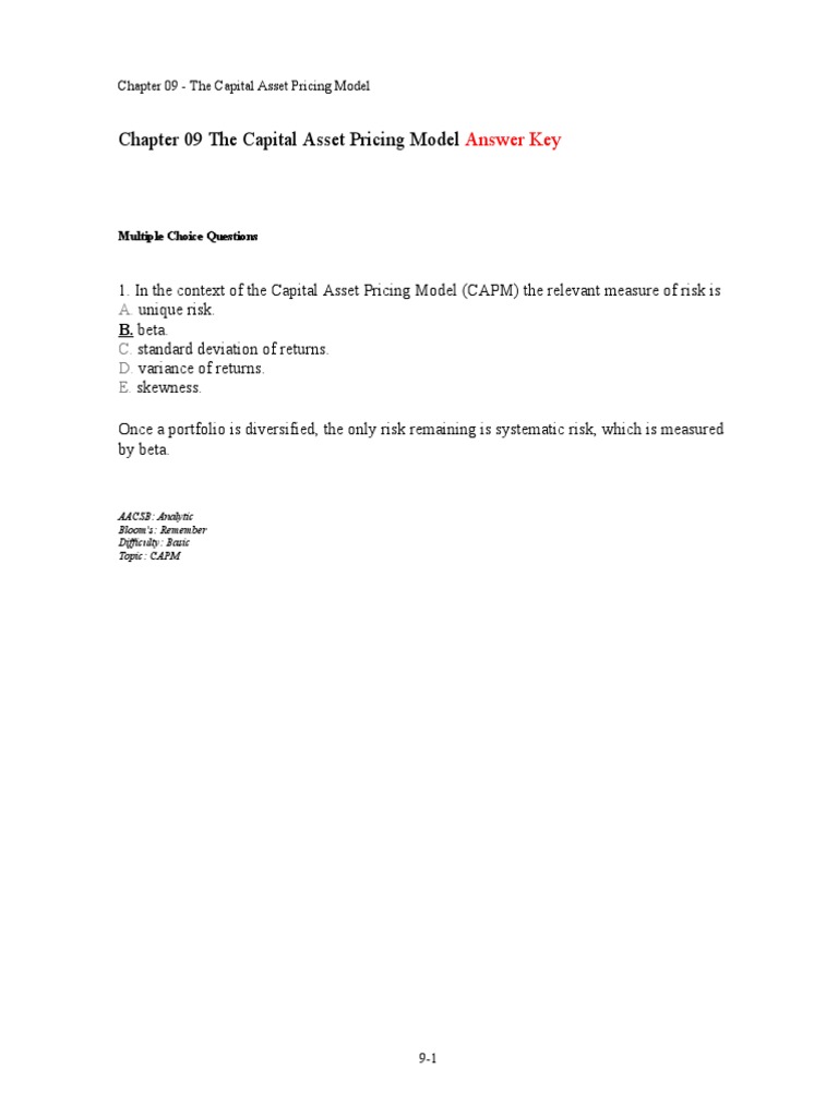Understanding the Capital Asset Pricing Model | PDF | Capital Asset ...