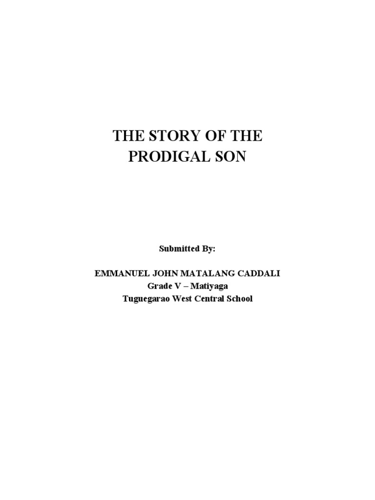 The Story of The Prodigal Son | PDF | Language Arts & Discipline ...